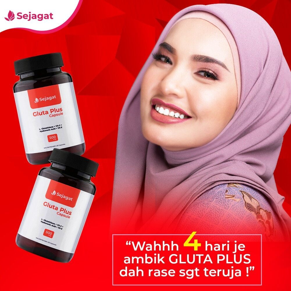 [SEJAGAT GLOBAL]  GLUTA PLUS Kulit Putih seluruh badan Glutaplus Whitening skin glutathione 15 caps