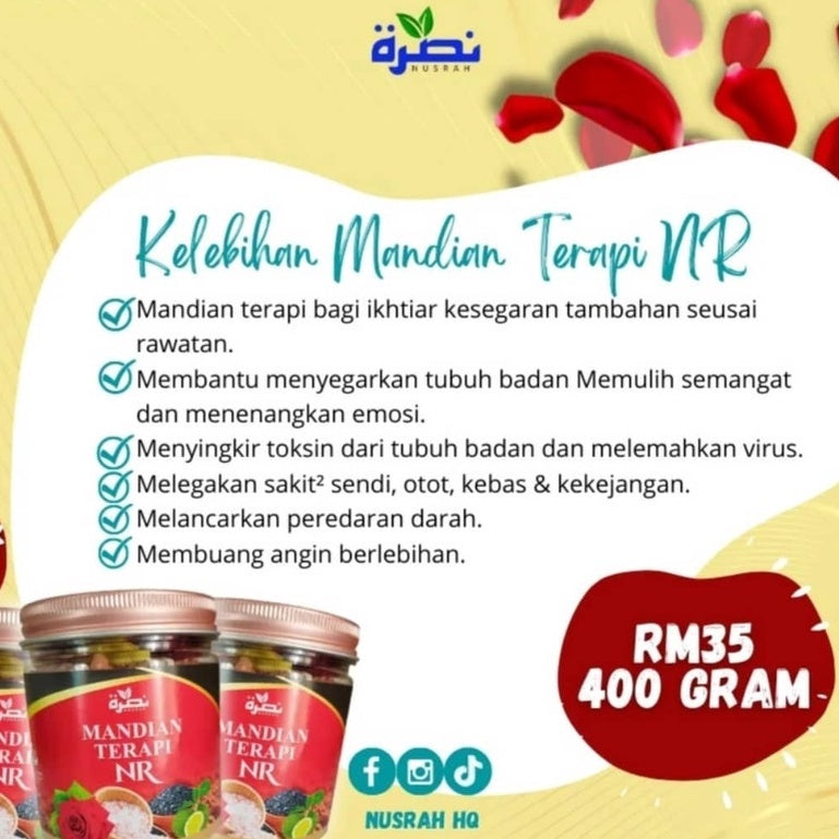 [NUSRAH] Garam Bukit Hitam Pink Mandian Terapi NR Herbal Organic Detox Himalaya Salt | Pati Bunga