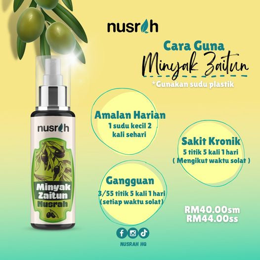 [NUSRAH] Minyak Habbatus Sauda Cold Press Double Sortex 100% Asli | Minyak Zaitun [NUSRAH] NR