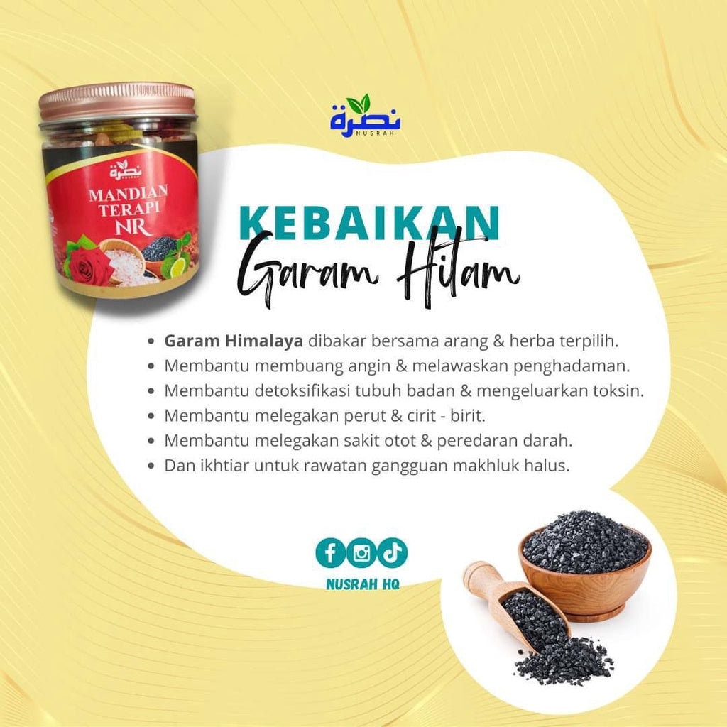 [NUSRAH] Garam Bukit Hitam Pink Mandian Terapi NR Herbal Organic Detox Himalaya Salt | Pati Bunga
