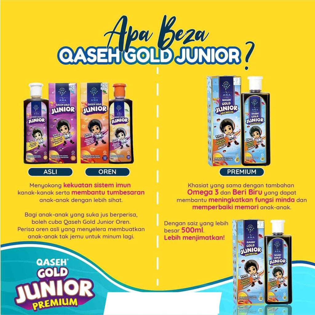 [QASEH GOLD] JUNIOR  ANA EDAR JUS JUNIOR ASLI | OREN | BRAINEE BYTES | EMUNKIDZ