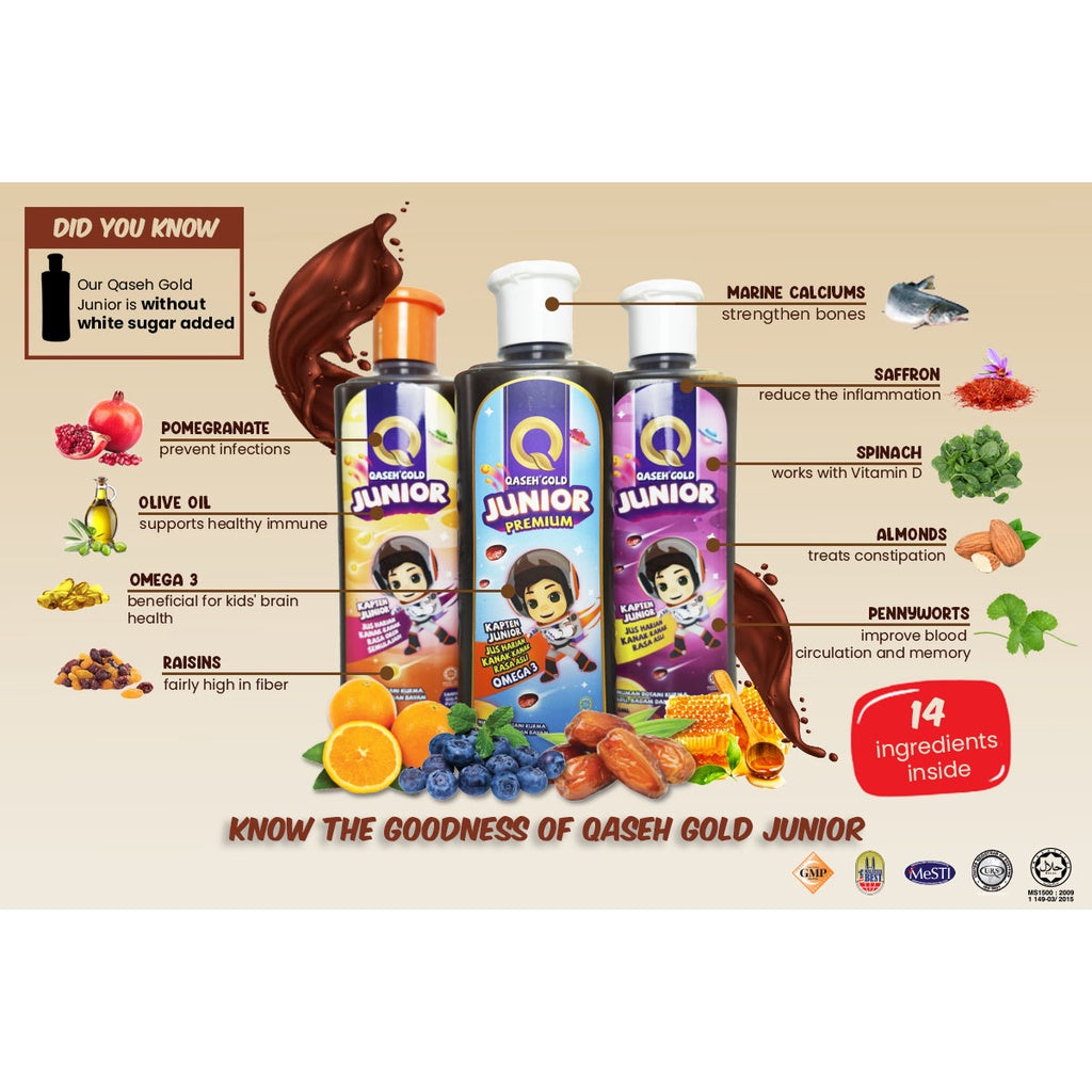 [QASEH GOLD] JUNIOR  ANA EDAR JUS JUNIOR ASLI | OREN | BRAINEE BYTES | EMUNKIDZ