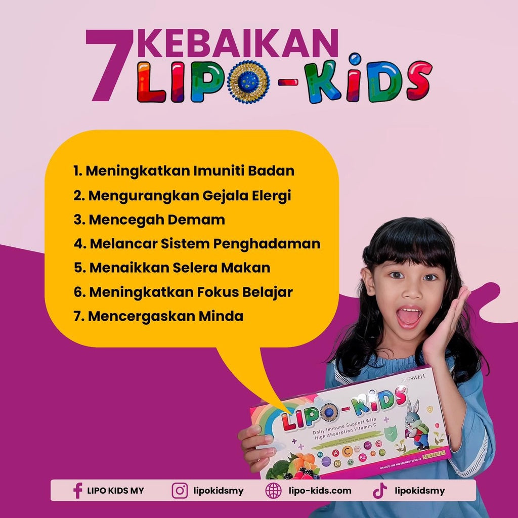 LIPO KIDS TRIPLE ACTION MULTIVITAMIN PROBIOTICS FOR KIDS Liposomal Vitamin C Probiotic Good Taste
