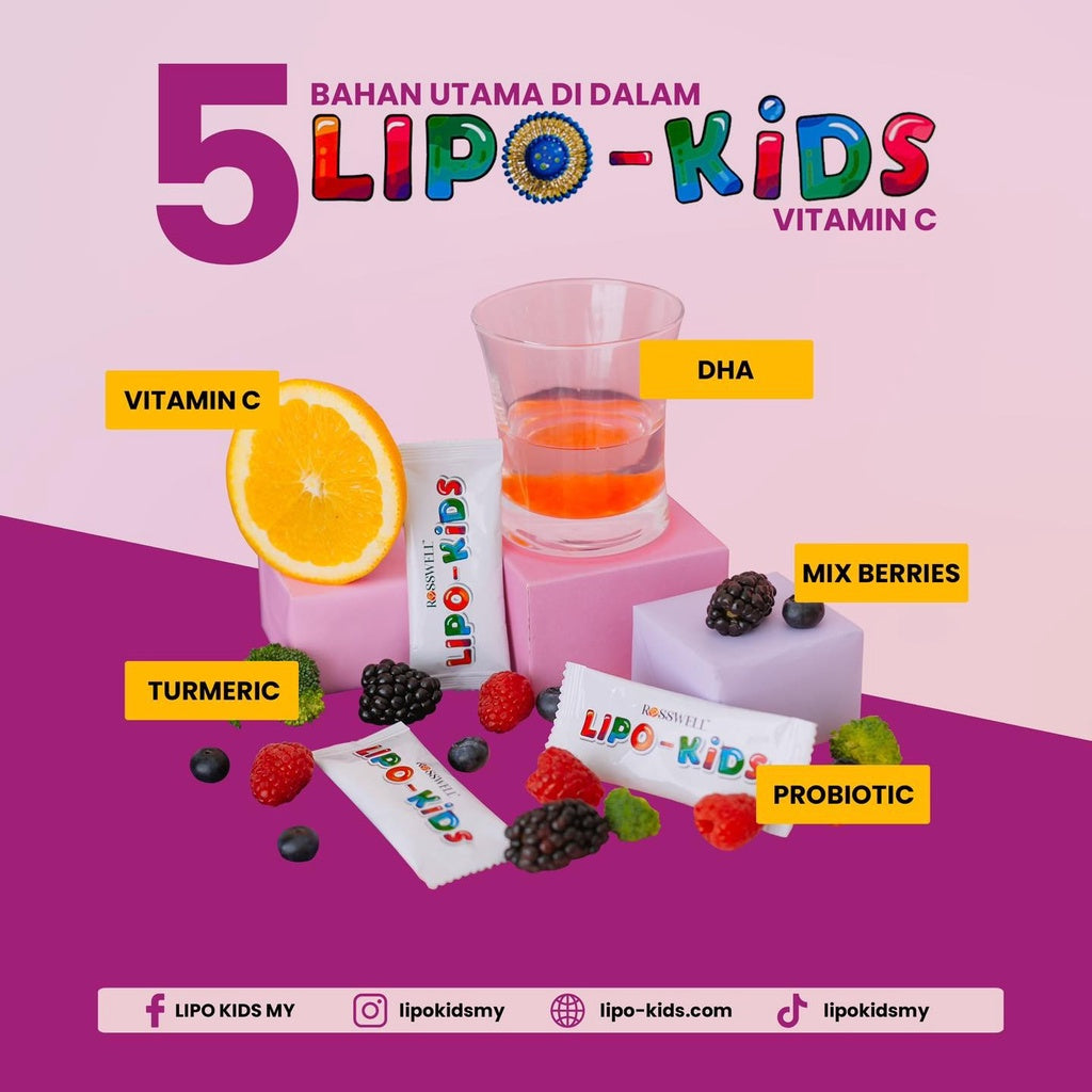 LIPO KIDS TRIPLE ACTION MULTIVITAMIN PROBIOTICS FOR KIDS Liposomal Vitamin C Probiotic Good Taste