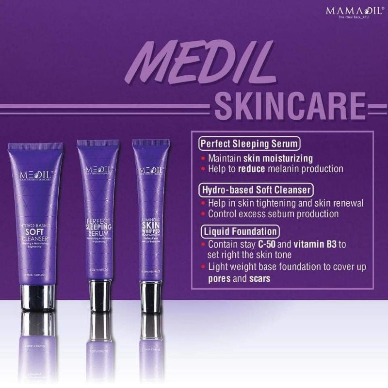 [MAMADIL] MEDIL SKINCARE Soft Cleanser Perfect Sleeping Serum Whipped Foundation complete skin care