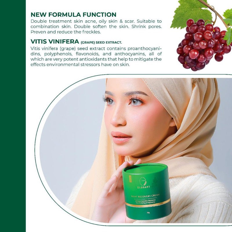 [ELEGANT] Whitening EWE | Night Cream ENRC | Jeju Cleanser EJC | Scrub ECFS | Serum EADOS | Lipglass