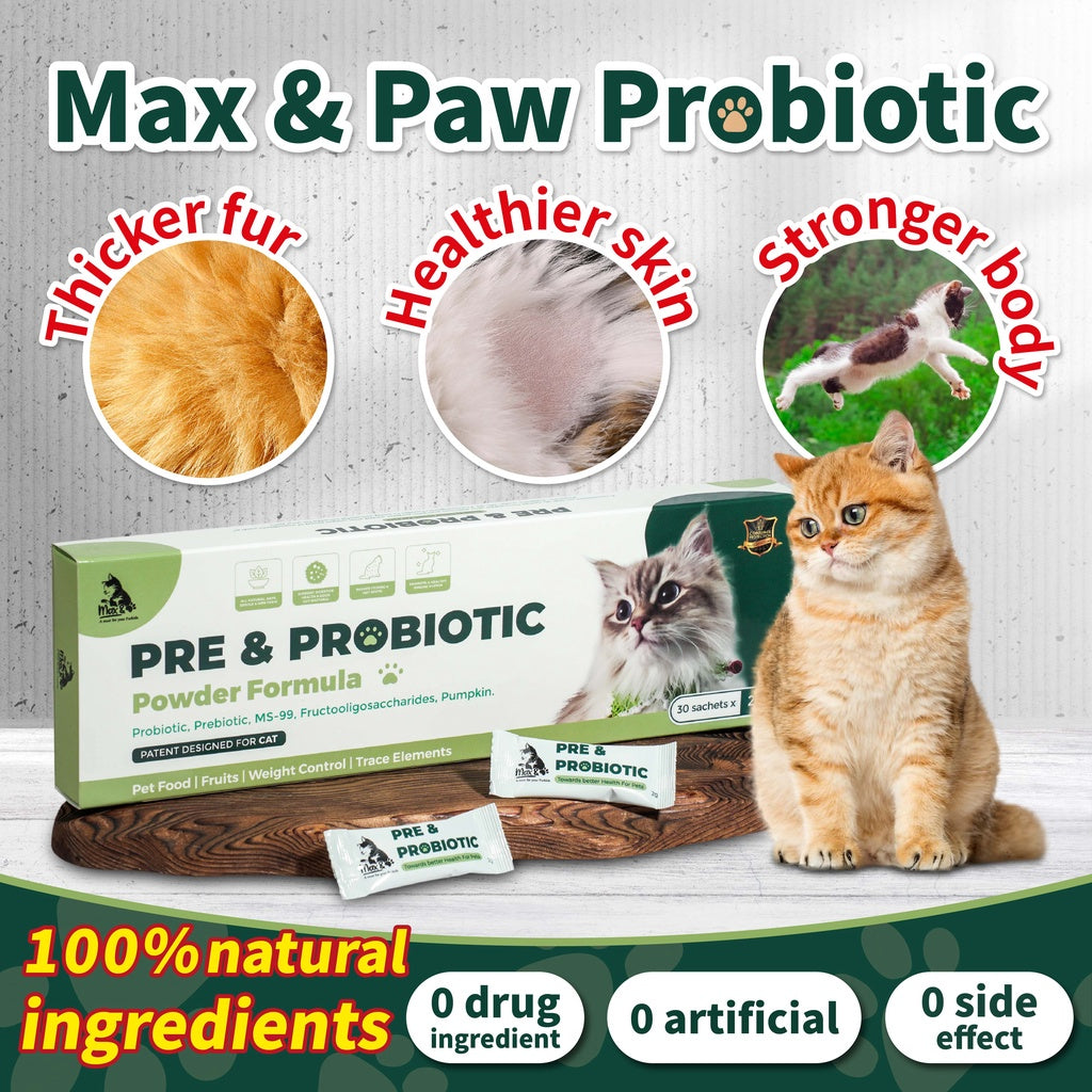 [MAX & PAW] PREBIOTIC & PROBIOTIC POWDER  Multivitamin All Natural Pet Supplement FOR CAT Sachet