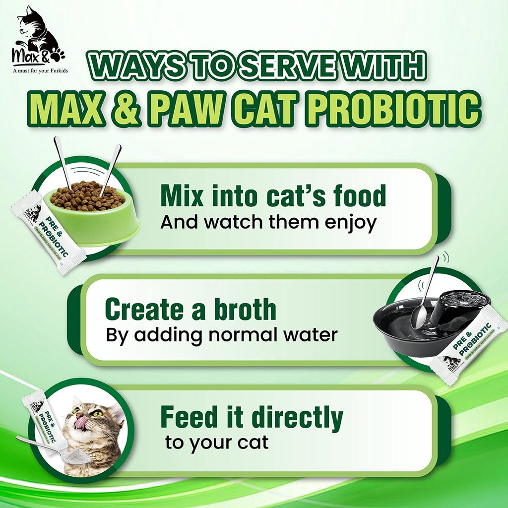 [MAX & PAW] PREBIOTIC & PROBIOTIC POWDER  Multivitamin All Natural Pet Supplement FOR CAT Sachet
