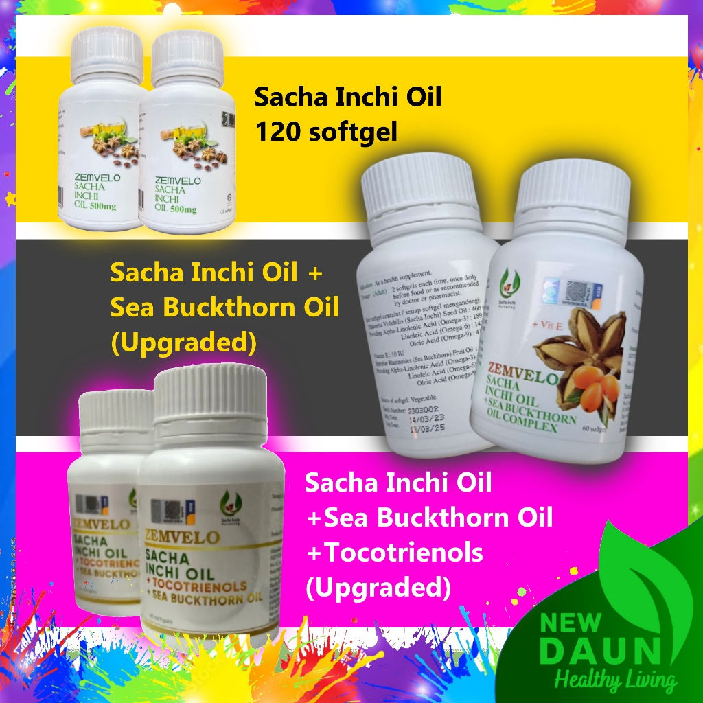 [ZEMVELO] SACHA INCHI SOFTGEL 120 520mg | SEABUCKTHORN OIL | TOCOTRIENOL Vitamin E