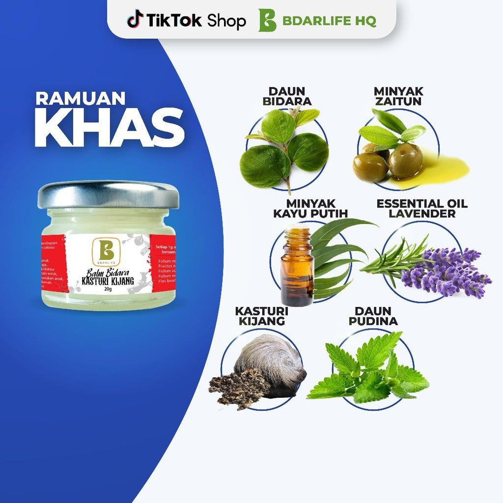 [BDARLIFE] Balm Bidara Syifa Ruqyah Melegakan Kahak Sakit Kepala Sendi terapi Bidara & Kasturi Kijang