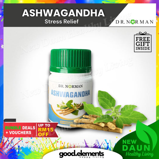 [DR NORMAN] KAPSUL ASHWAGANDHA 500MG - ANTI-STRES, TENANG & FOKUS - ADAPTOGEN HERBA SEMULAJADI