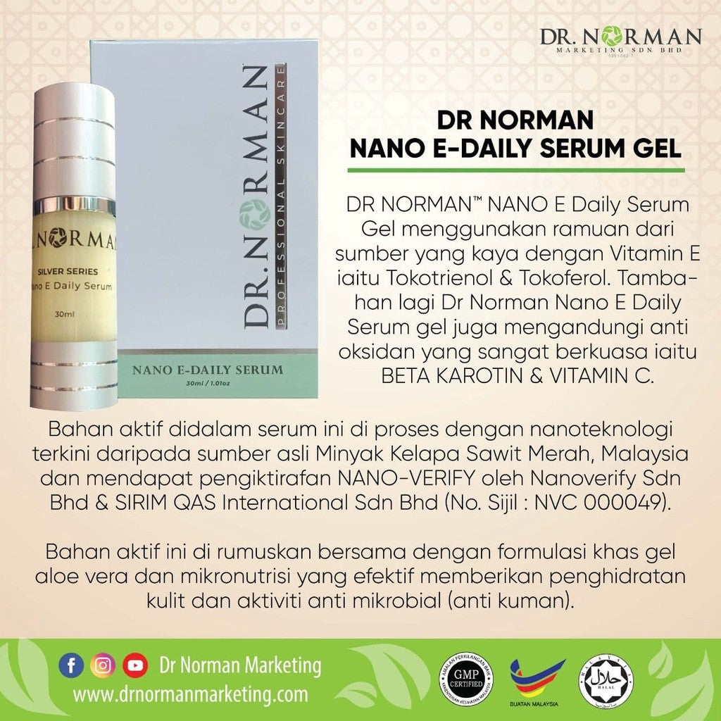 [DR NORMAN] NATURAL SKINCARE SET SILVER SERIES SERUM TONER CLEANSER SUNSCREEN DAY NIGHT EYE CREAM