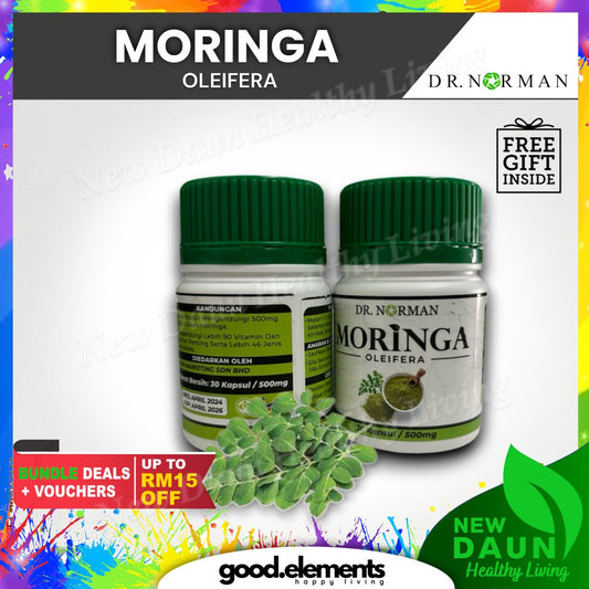 [DR NORMAN] MORINGA OLEIFERA 500MG CAPS– DAUN KELOR ASLI, DETOX, TENAGA & KESIHATAN DALAMAN