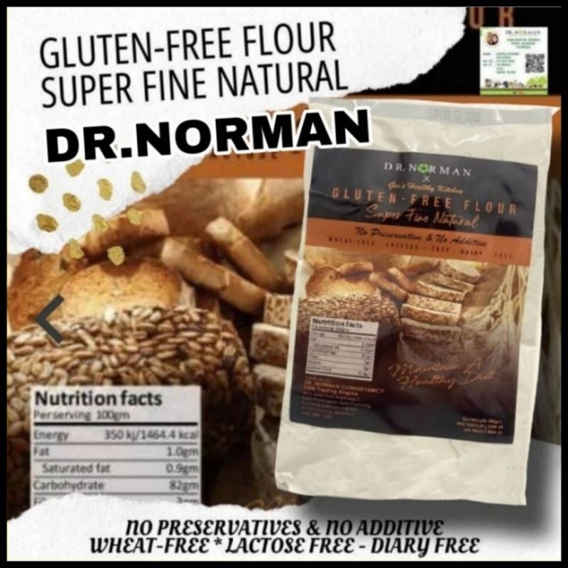 [DR NORMAN] GLUTEN-FREE FLOUR Tepung Tanpa Gluten 500g Gluten-Free Flour Tepung Gandum sihat