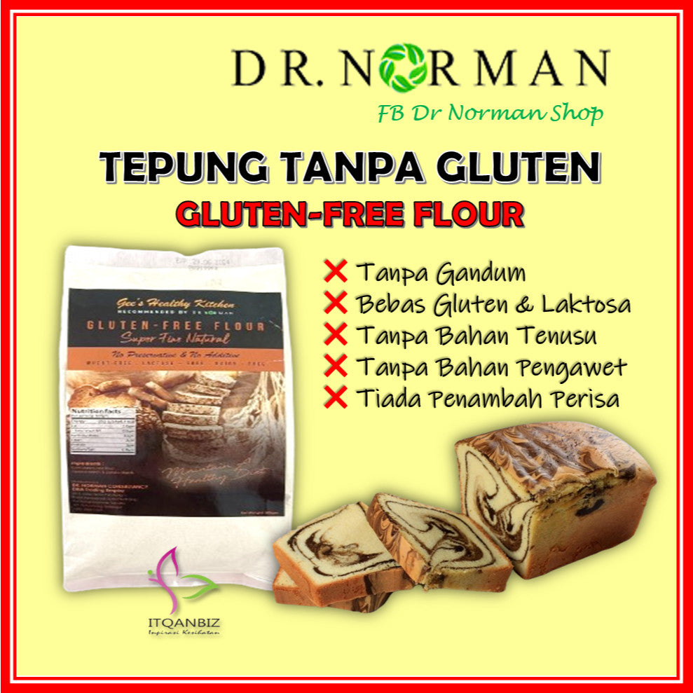 [DR NORMAN] GLUTEN-FREE FLOUR Tepung Tanpa Gluten 500g Gluten-Free Flour Tepung Gandum sihat