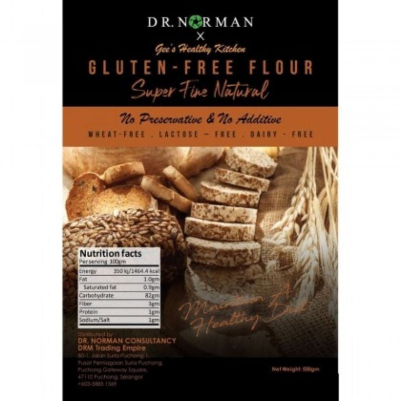 [DR NORMAN] GLUTEN-FREE FLOUR Tepung Tanpa Gluten 500g Gluten-Free Flour Tepung Gandum sihat