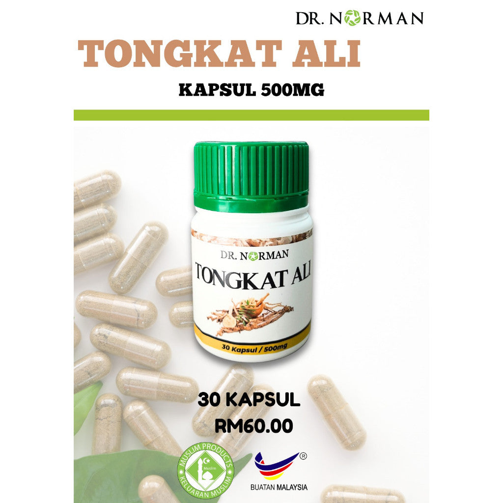 [DR NORMAN] KAPSUL TONGKAT ALI 500MG KESIHATAN LELAKI ASLI TENAGA STAMINA | 30 BIJI