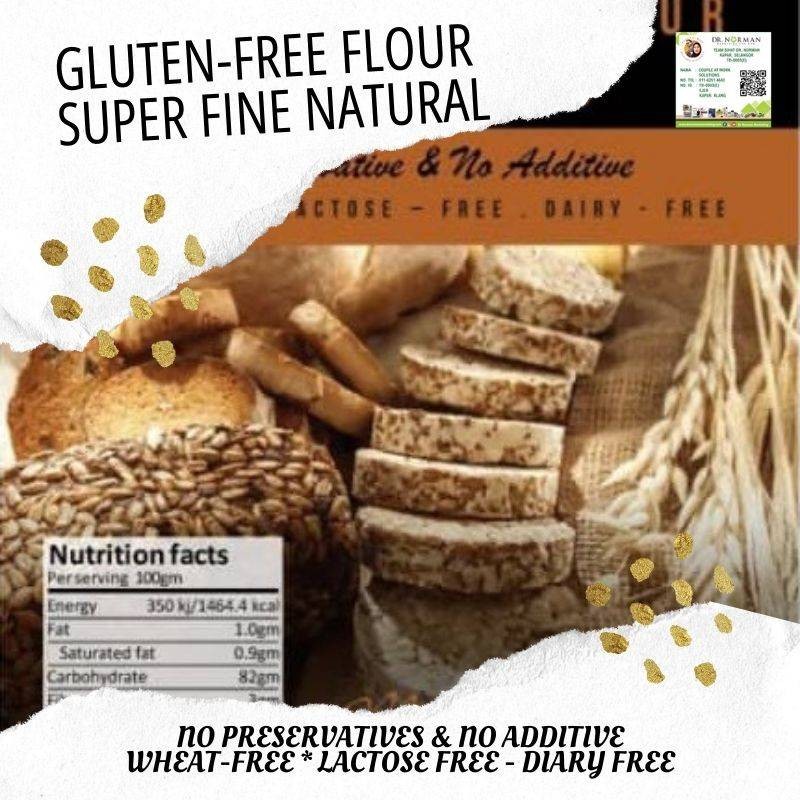 [DR NORMAN] GLUTEN-FREE FLOUR Tepung Tanpa Gluten 500g Gluten-Free Flour Tepung Gandum sihat