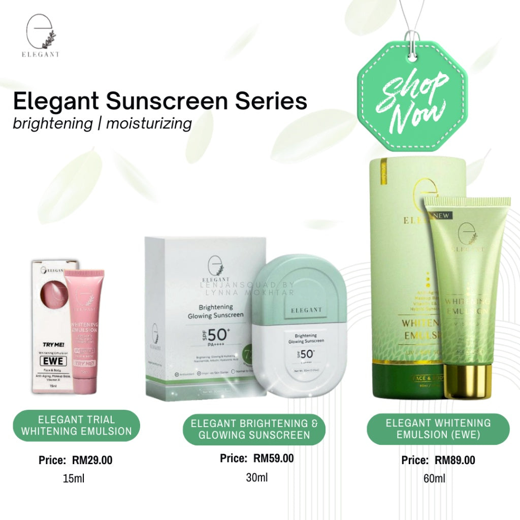 [ELEGANT] BRIGHTENING GLOWING SUNSCREEN SPF50 EBS | EWE Whitening Emulsion