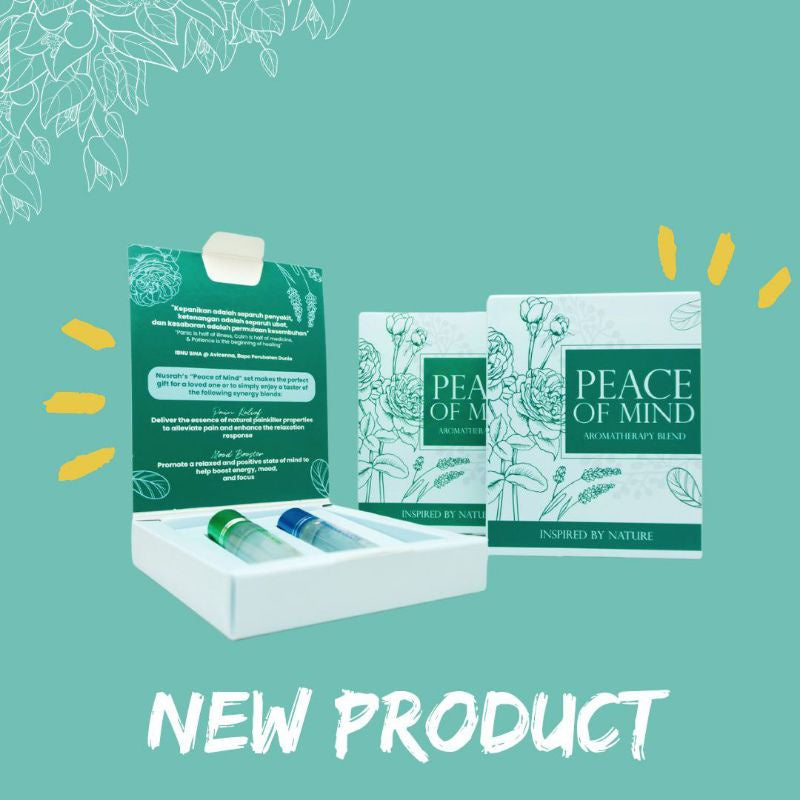 [NUSRAH] PEACE OF MIND Aromatherapy Blend -Pain Release (Peppermint Lime) & Mood Booster Combo (Rose Lavender)
