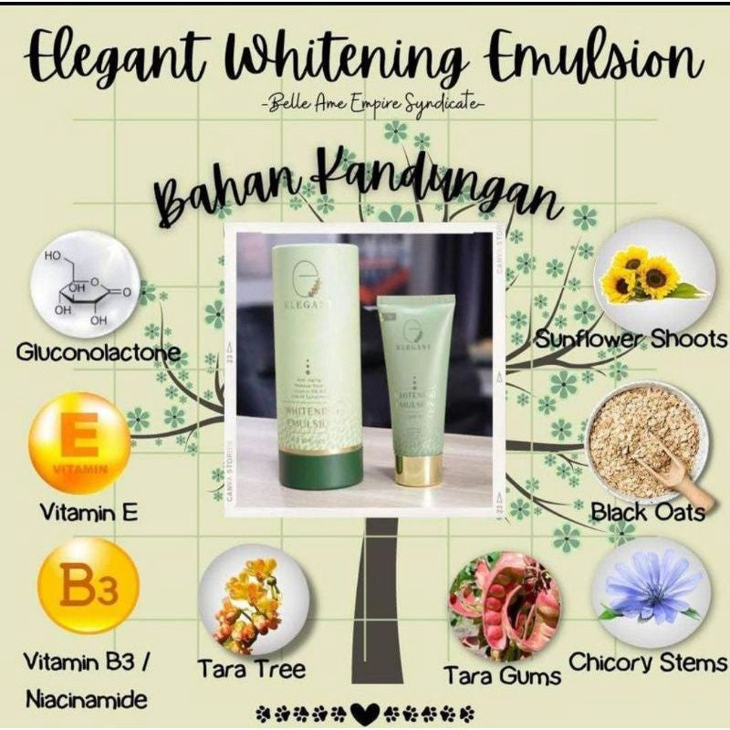 [ELEGANT] WHITENING EMULSION EWE SUNSCREEN SPF50++ 60ml | EBS Brightening Glowing Sunscreen 30ml