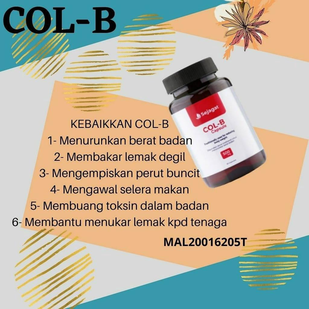 [SEJAGAT GLOBAL] Col-B COLB Capsule COL B Bakar Lemak Turun Berat Badan