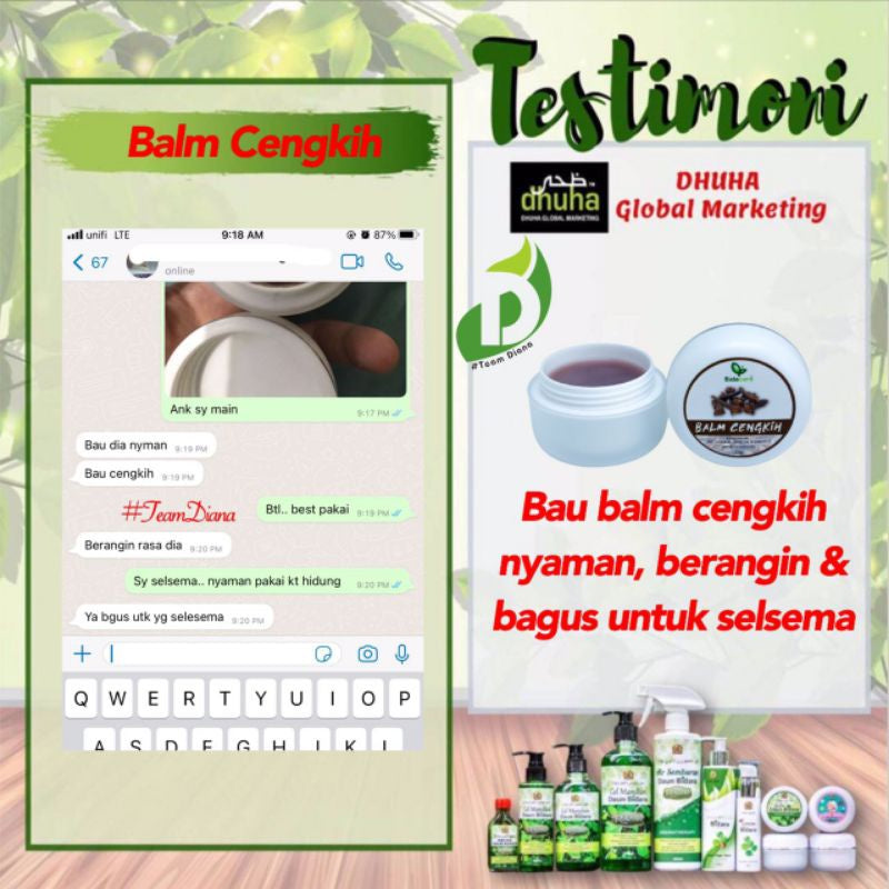 [BIDACARE] BALM CENGKIH Resdung Batuk Selsema Pernafasan Ruqyah 50g