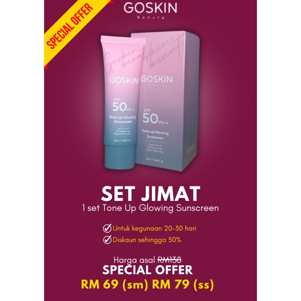[GOSKIN BEAUTY] [COMBO] BEAUTY TONE UP GLOWING SUNSCREEN MAGICAL SERUM CLEANSER KULIT