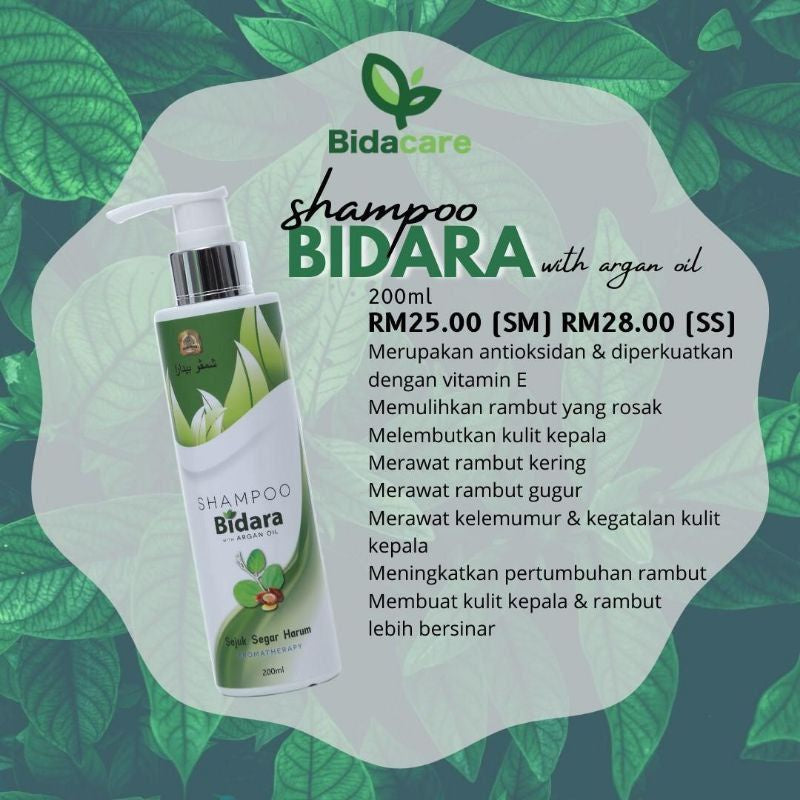 [BIDACARE] SHAMPOO BIDARA WITH ARGAN OIL 200ML Kesihatan kepala rambut cantik mood baik