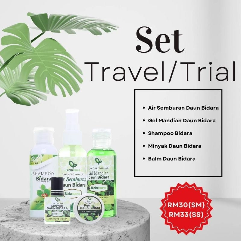 [BIDACARE] SET TRAVEL Mandian lengkap aromaterapi bidara rawatan rukyah Balm Shampoo Mandian Semburan