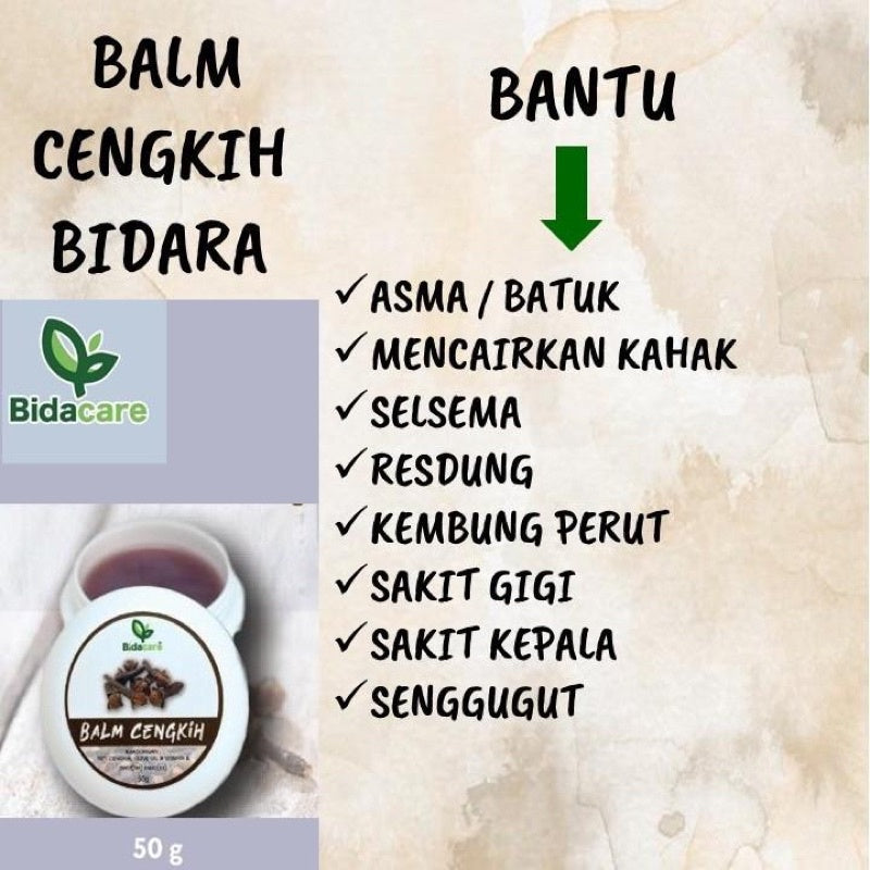 [BIDACARE] BALM BIDARA AROMATHERAPY ORIGINAL DAUN BIDARA | CENGKIH | BABY BALM 50g