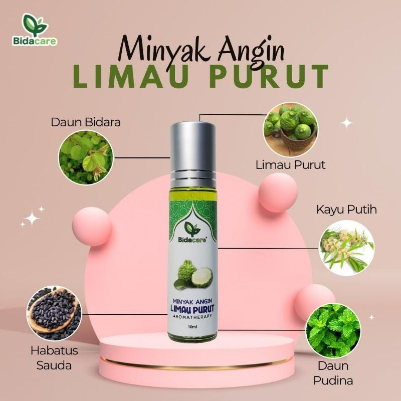 [BIDACARE] MINYAK ANGIN LIMAU PURUT Roll On 10ml Harum Lega loya pening kepala kembung
