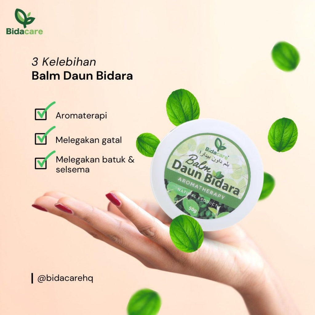 [BIDACARE] BALM BIDARA RUQYAH DAUN BIDARA aromaterapi saraf otot kembung batuk gatal 50g