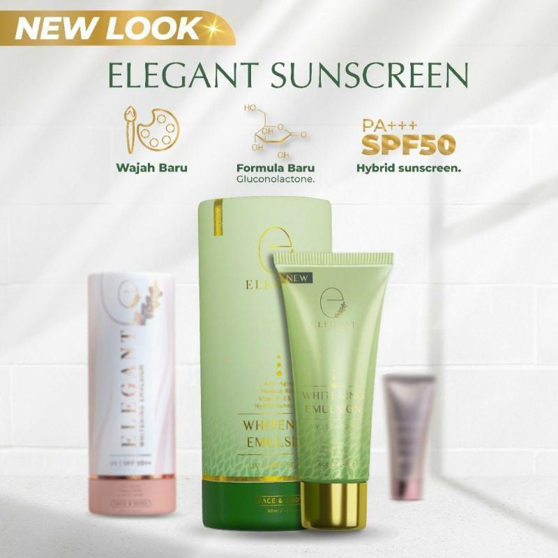 [ELEGANT] WHITENING EMULSION EWE SUNSCREEN SPF50++ 60ml | EBS Brightening Glowing Sunscreen 30ml