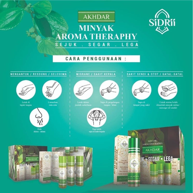[Wholesale Jimat] SIDRII AKHDAR RUKYAH MINYAK ANGIN / SIDRI Urut Aromaterapi gangguan pening loya
