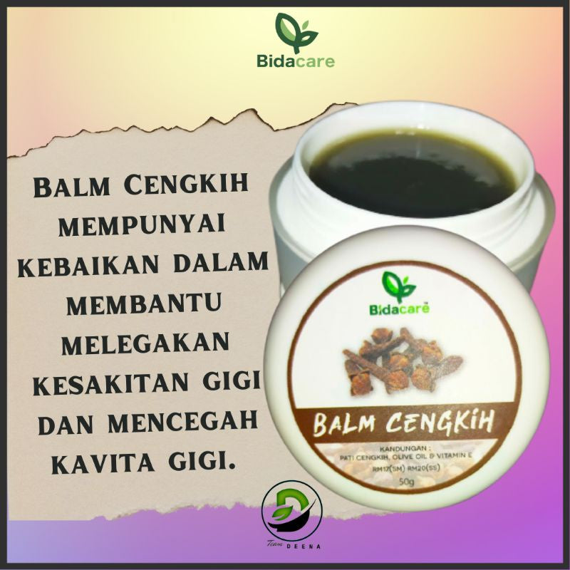 [BIDACARE] BALM CENGKIH Resdung Batuk Selsema Pernafasan Ruqyah 50g