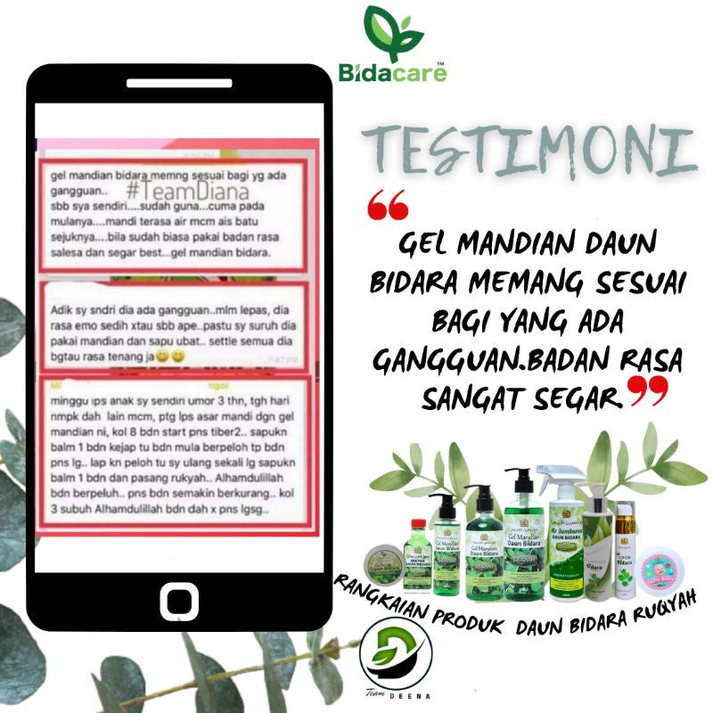 [BIDACARE] GEL MANDIAN DAUN BIDARA Ruqyah Rawatan Makhluk Halus Segar tubuh badan mood baik