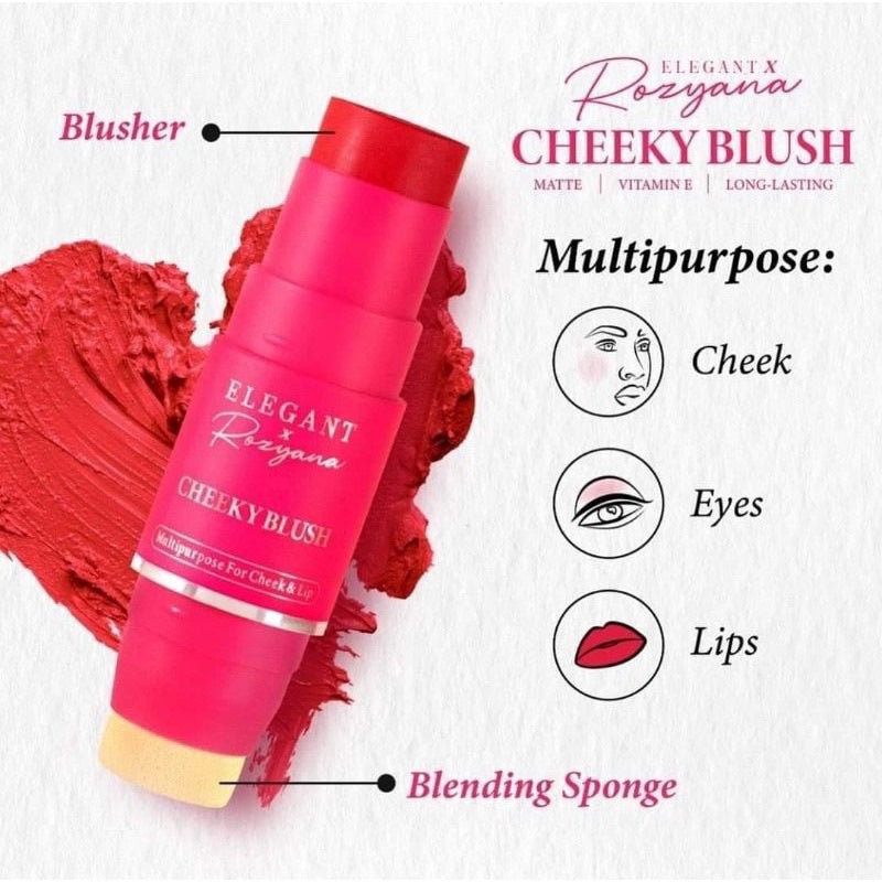 [ELEGANT] COSMETIC CHEEKY BLUSH [ELEGANT] X ROZYANA Matte Vitamin E Wholesale