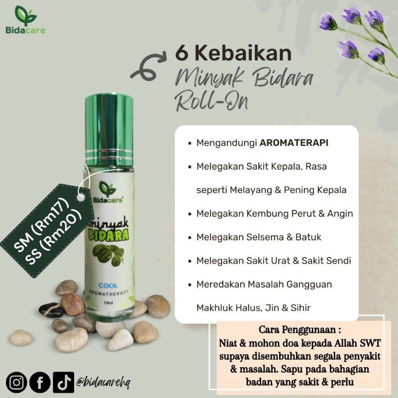 [BIDACARE] MINYAK ANGIN BIDARA Roll On 10ml aromaterapi daun bidara Rukyah sakit kepala insomnia