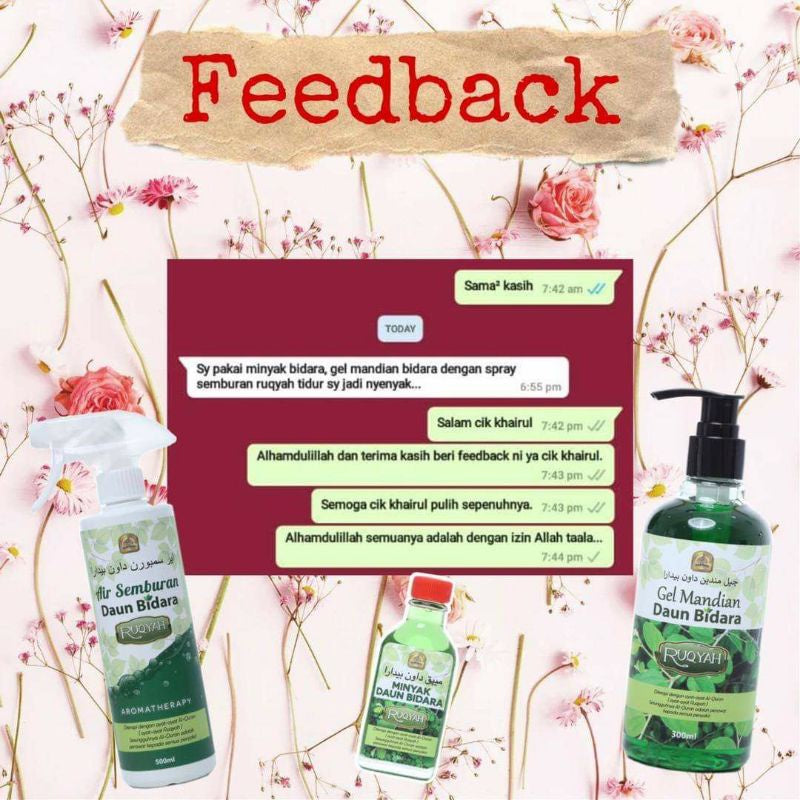 [BIDACARE] GEL MANDIAN DAUN BIDARA Ruqyah Rawatan Makhluk Halus Segar tubuh badan mood baik