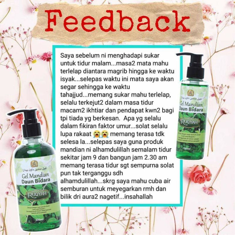 [BIDACARE] GEL MANDIAN DAUN BIDARA Ruqyah Rawatan Makhluk Halus Segar tubuh badan mood baik