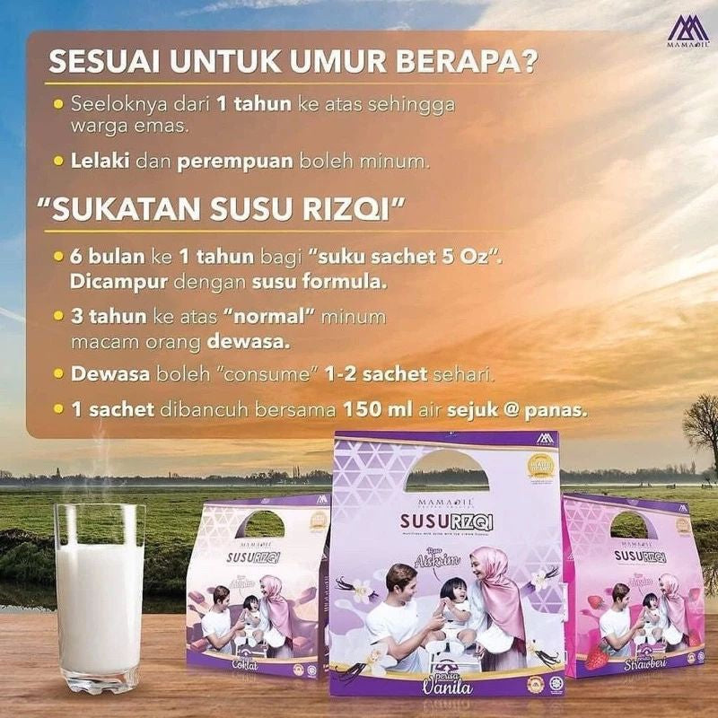 [MAMADIL] SUSU RIZQI MINI PACK 10 sachet per box susu sedap rasa ice cream