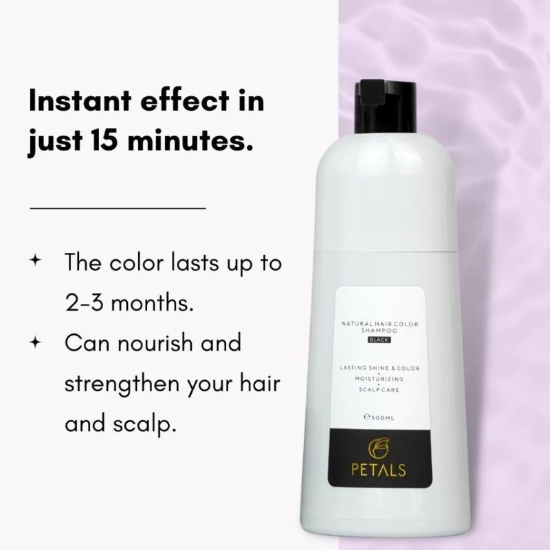 [PETALS] SYAMPOO RAMBUT HALAL HAIR COLOR SHAMPOO 15 MINIT WARNA TUTUP UBAN INAI HITAMKAN HENNA