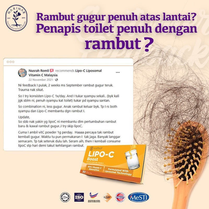 NARINAR LIPO C BOOST Liposomal Vitamin C | Botanical Drink | Made in Malaysia