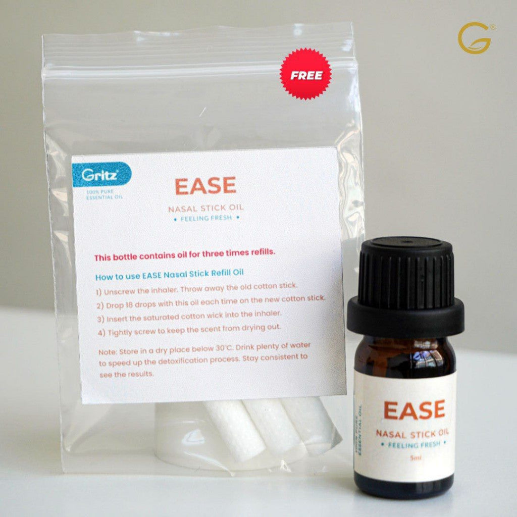 [GRITZ] EASE - Nasal Stick Essential Oil Aromatherapy Inhaler Stop Smoking Henti Rokok Sinus | Chillex
