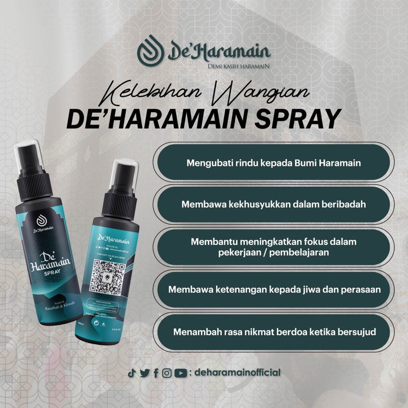[DE'HARAMAIN] Deharamain De Haramain Spray Wangian Raudhah | Kasturi Sejadah Jubah Rumah Kereta