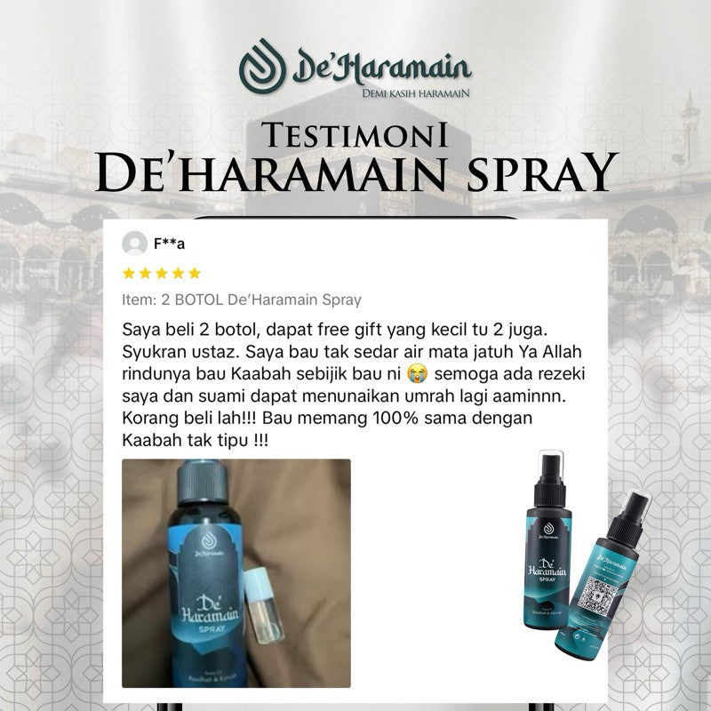 [DE'HARAMAIN] Deharamain De Haramain Spray Wangian Raudhah | Kasturi Sejadah Jubah Rumah Kereta