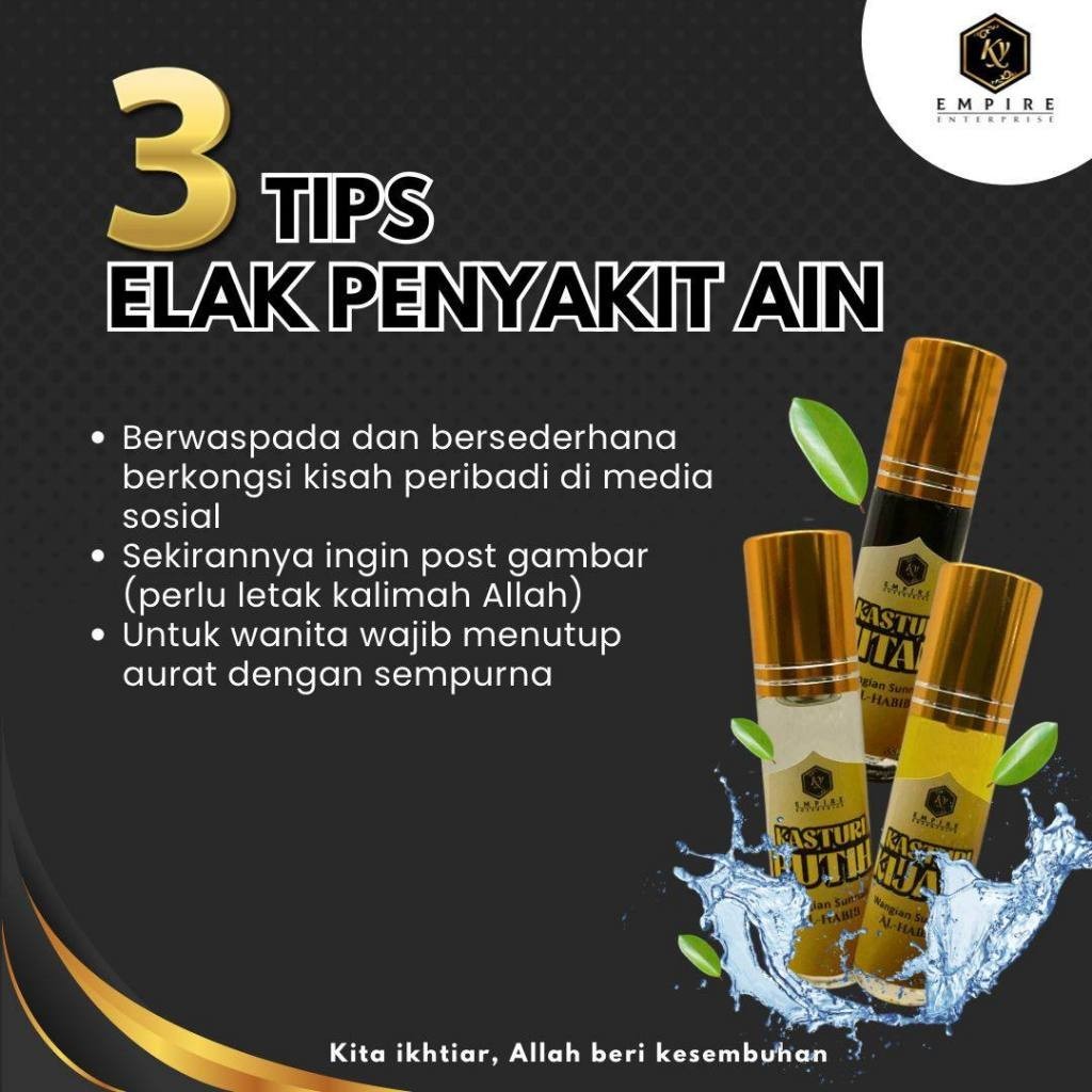 [BIDARA AL-HABIB] Minyak Wangi Kasturi Kijang Hitam Putih Wangian Perfume Halal Sah Solat Alhabib
