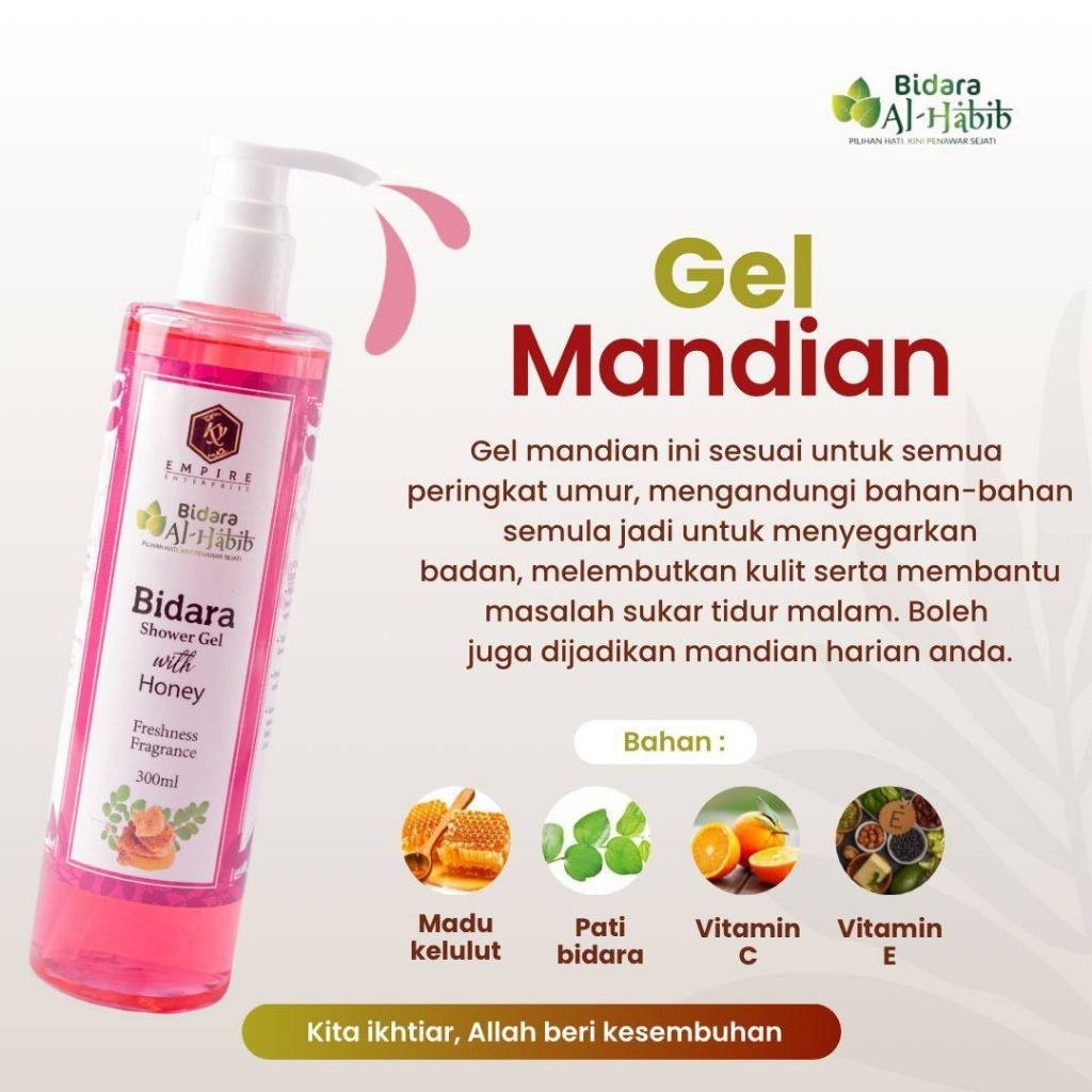 [BIDARA AL-HABIB] Gel Mandian Bidara Sabun Shower Gel with honey Alhabib Menghilangkan kelesuan badan