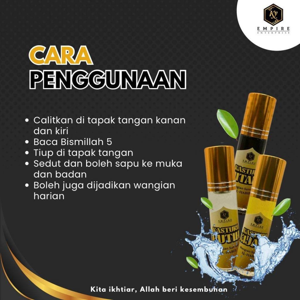 [BIDARA AL-HABIB] Minyak Wangi Kasturi Kijang Hitam Putih Wangian Perfume Halal Sah Solat Alhabib